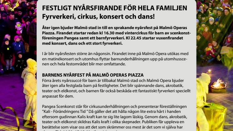 MALMÖ BJUDER PÅ FESTLIGT NYÅRSFIRANDE FÖR HELA FAMILJEN! 