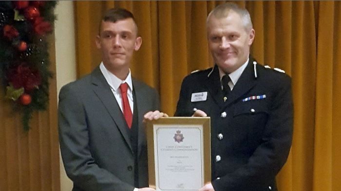 ​Gym instructor receives police award for bravery