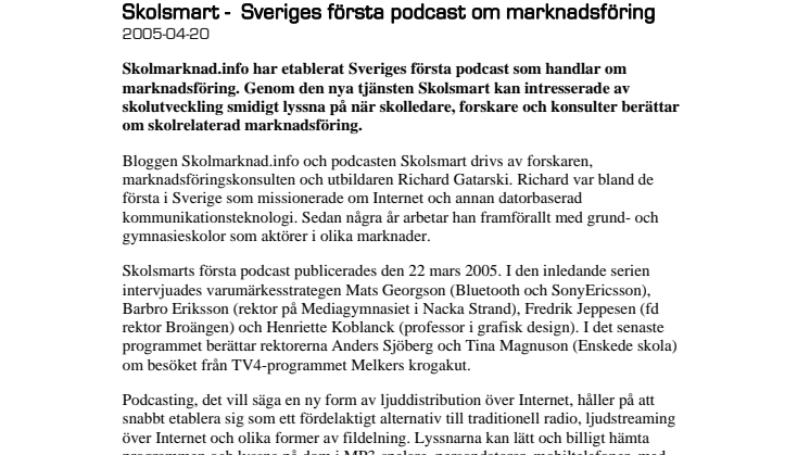 Skolsmart -  Sveriges första podcast om marknadsföring