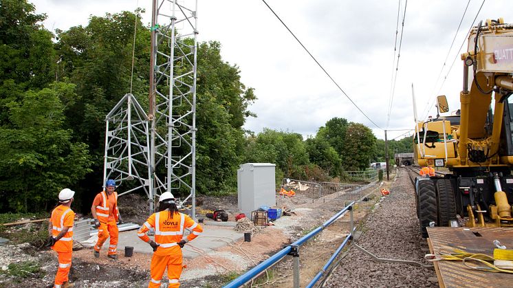 Network Rail engineers installed new equipment and technology on the East Coast Main Line in Hertfordshire at the weekend