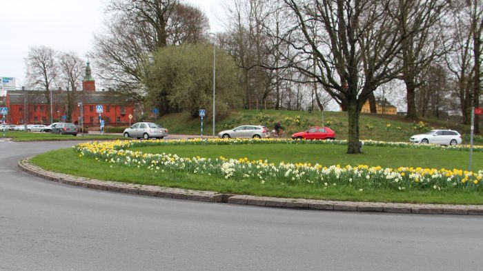 Slottsrondellen i centrala Halmstad byggs om