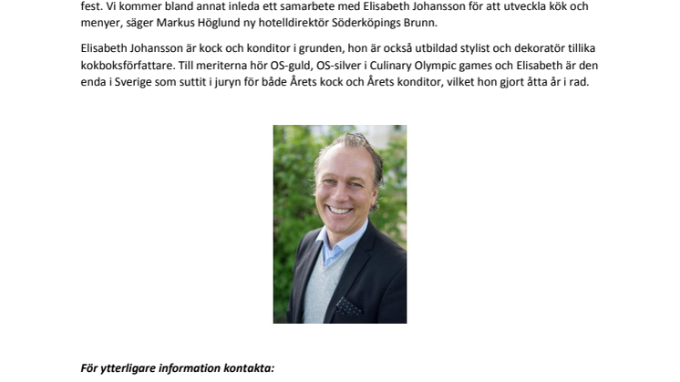 Markus Höglund ny hotelldirektör på Söderköpings Brunn