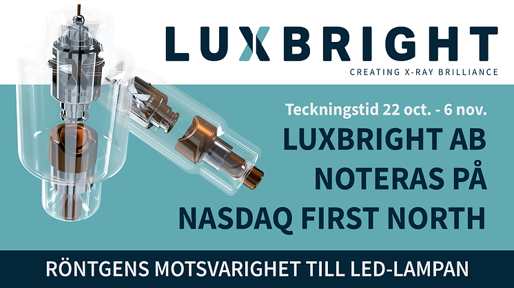 Luxbright offentliggör investeringserbjudande och notering på Nasdaq First North Growth Market, samt offentliggör prospekt