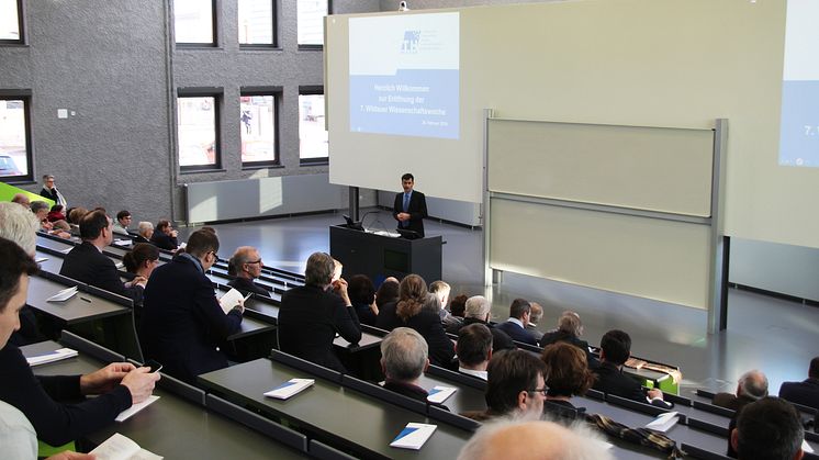 Vizepräsident Prof. Dr. Ralf Vandenhouten eröffnete die 7. Wildauer Wissenschaftswoche. © TH Wildau / Bernd Schlütter
