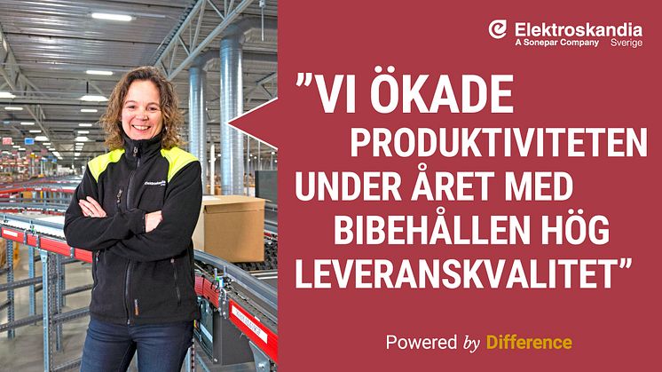 Anette Karhu på Elektroskandias logistikcenter i Örebro
