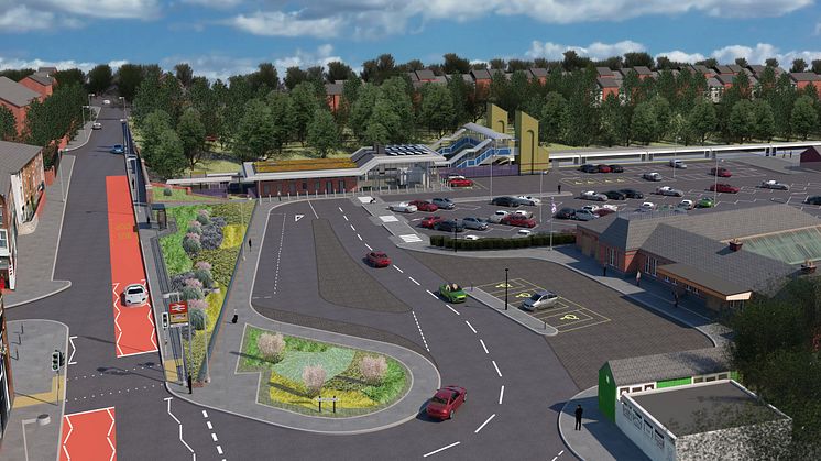 The new artist's impression of the new Kidderminster station