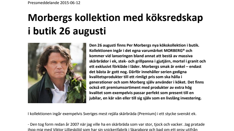 Morbergs kollektion med köksredskap i butik 26 augusti