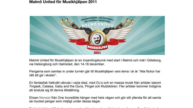 Malmö United för Musikhjälpen 2011