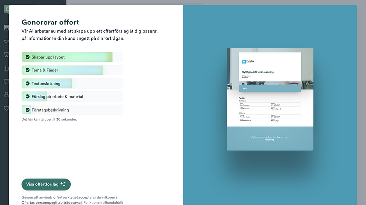 AI-offertgeneratorn hos Offerta.se