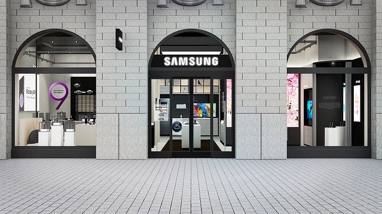 Skissbild av Samsungs butik på Kungsgatan