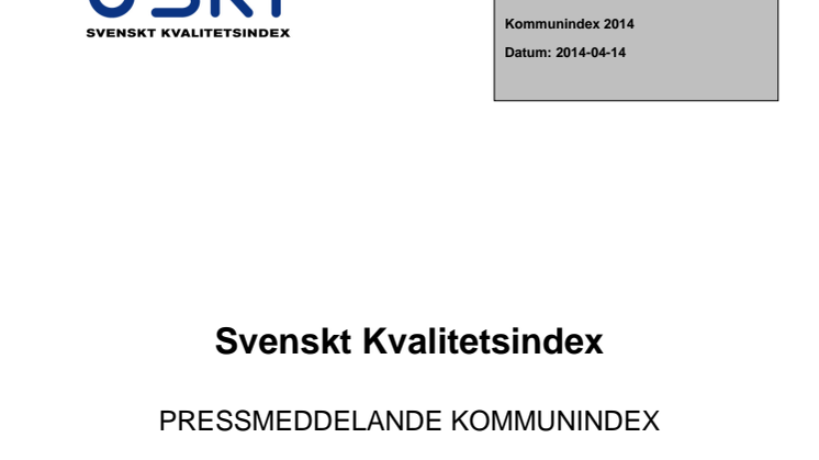 Svenskt Kvalitetsindex - Kommunindex