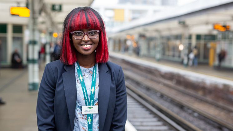 Getting on: Ramla Abshir-Slevin is an Apprentice Station Manager with Govia Thameslink Railway  FURTHER IMAGE AND VIDEOS BELOW 