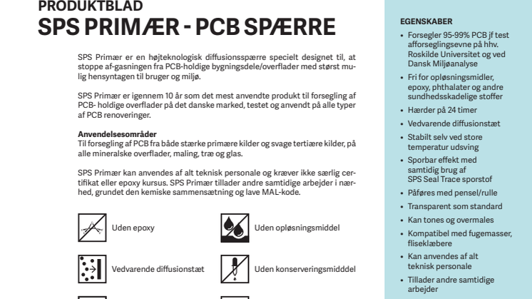 Produktblad SPS Primær PCB Forsegler