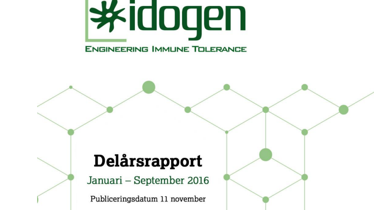 Delårsrapport Januari-September 2016