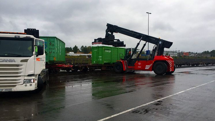 Green Cargos järnvägslösning minskar Norsk Gjenvinnings och Tekniska verkens koldioxidutsläpp med 105 000 kg