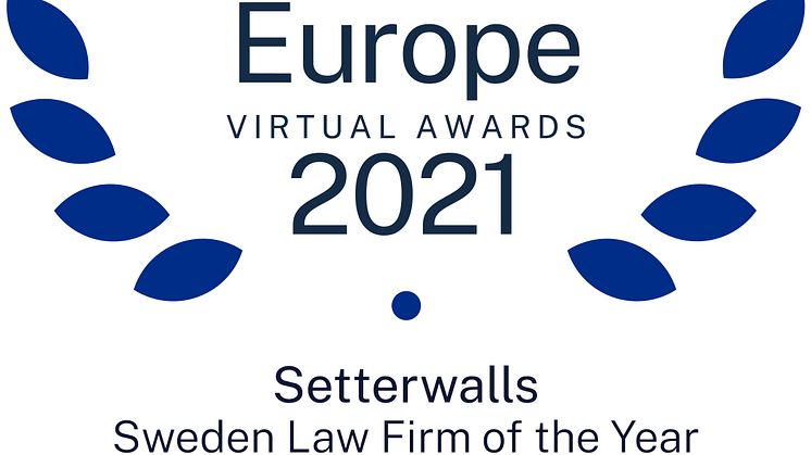 Setterwalls badge i ”Sweden Law Firm of the Year” i Chambers Europe Awards 2021.