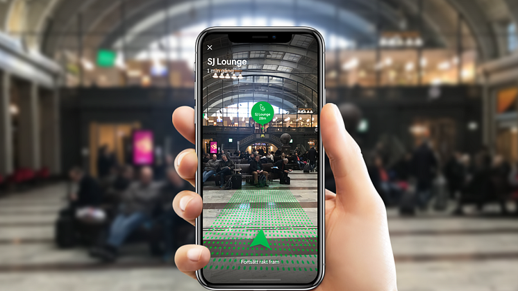 SJ är resebranschens mest digitala företag. På bilden syns ett exempel där SJ testar AR tillsammans med sina resenärer.