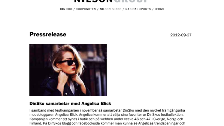 DinSko samarbetar med Angelica Blick