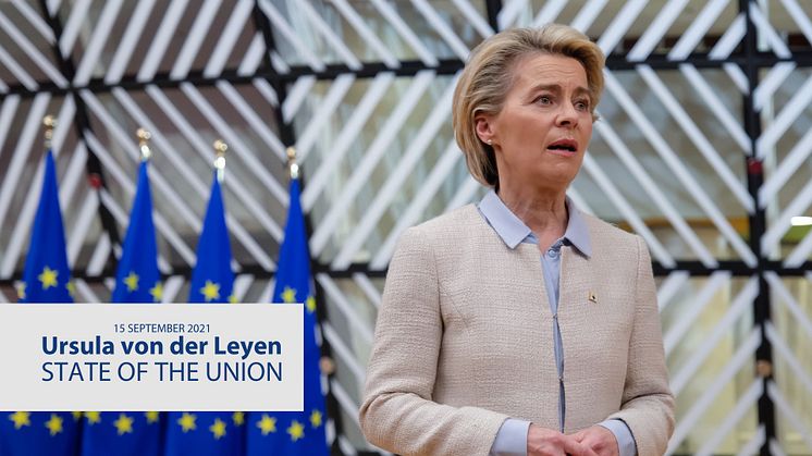 Temperaturmätning EU - årets tal hålls den 15 september, klockan 9.00, av EU-kommissionens ordförande Ursula von der Leyen.