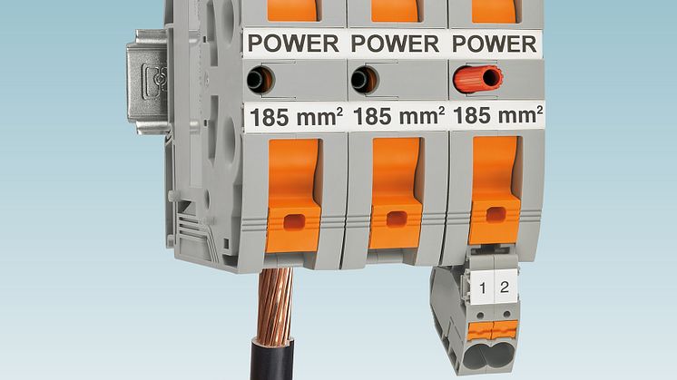 Stærkstrømsklemmer med Power-Turn tilslutning