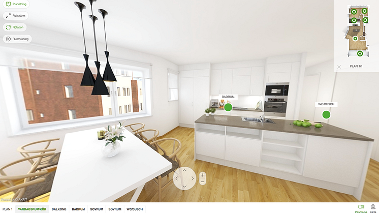 HSB Bostad lanserar bostadsvisningar för nyproduktion med ny webb-VR-teknik från DIAKRIT! 