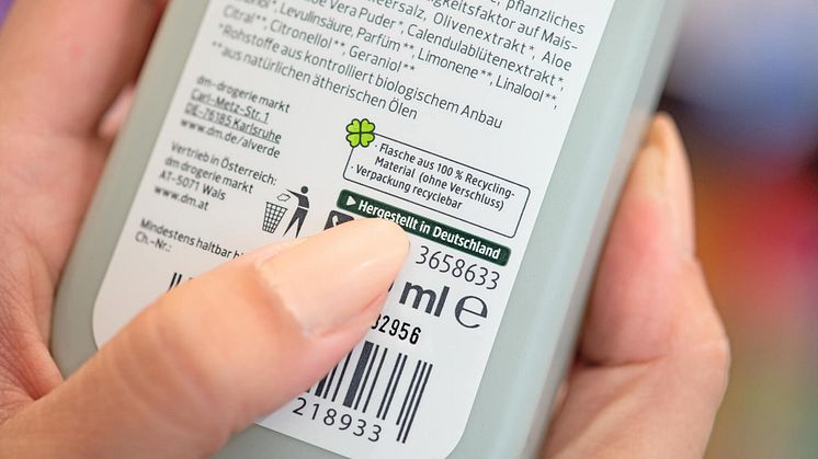 Immer mehr Verpackungen bei dm bestehen aus Recycling-Material