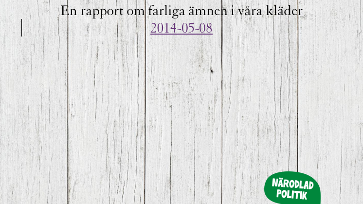 Rapport om giftfria kläder