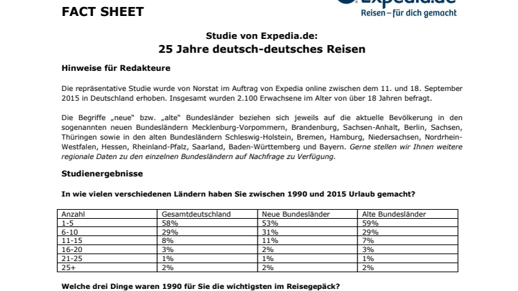 Fact Sheet 25 Jahre deutsch-deutsches Reisen
