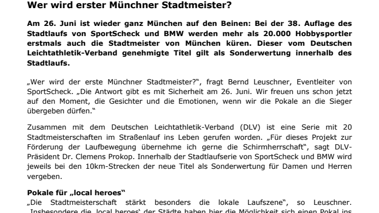 Wer wird erster Münchner Stadtmeister?