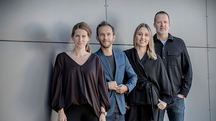 Go Business affärscoacher från vänster Lisa Kejving, Andreas Eklund, Amanda Karlsson och Marcus Olsson