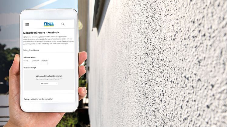 Att beräkna puts blev precis ännu enklare – Finja Betong presenterar digital mängdberäknare