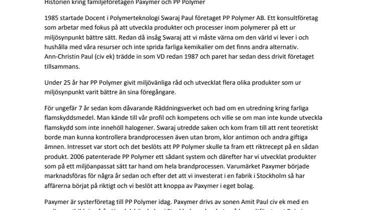 Historien kring Paxymer
