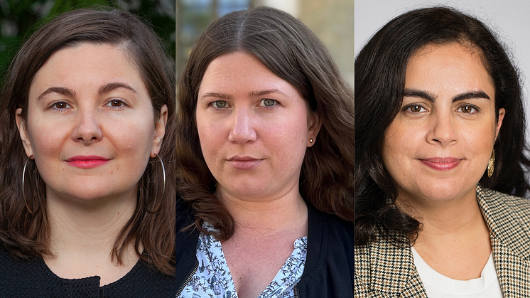 Från vänster: Sandra Ivanovic Rubin (MP), ordförande i psykiatriutskottet, Karin Fälldin (C), folkhälso- och tandvårdsregionråd i Region Stockholm och Talla Alkurdi (S), hälso- och sjukvårdsregionråd.