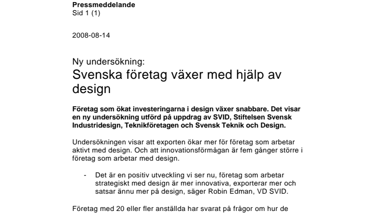 Ny undersökning: Svenska företag växer med hjälp av design