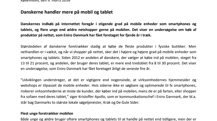 Danskerne handler mere på mobil og tablet