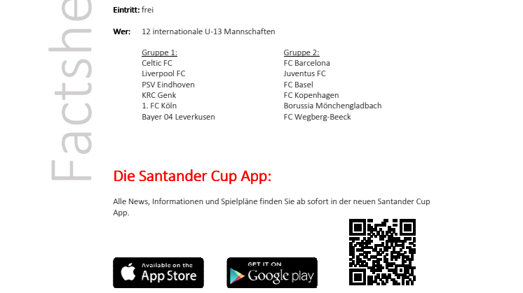 Factsheet Santander Cup 2018