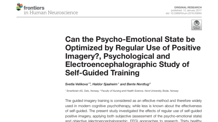 Can the Psycho-Emotional State be Optimized by Regular Use of Positive Imagery?, Psychological and Electroencephalographic Study of Self-Guided Training