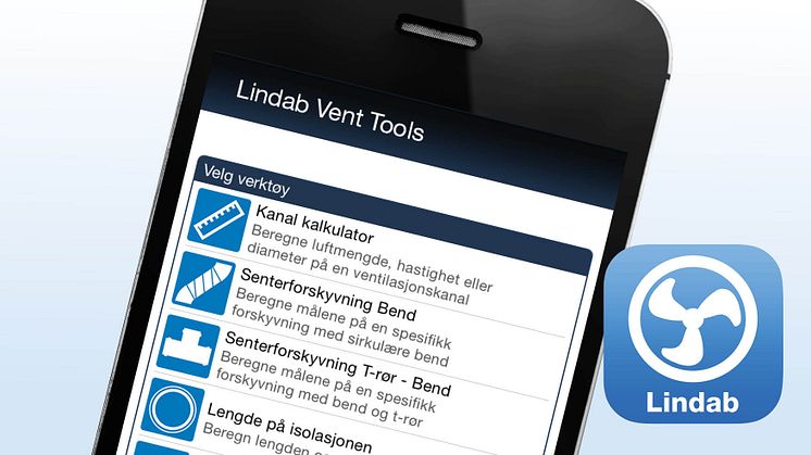 Lindab lanserer nå appen Vent Tools