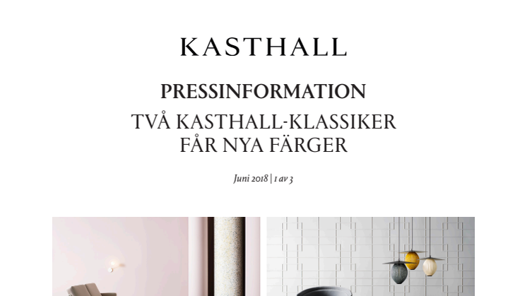 TVÅ KASTHALL-KLASSIKER FÅR NYA FÄRGER