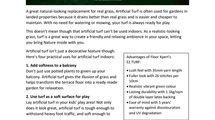 4 Ways to Use Artificial Turf in Apartments