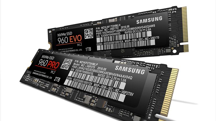 Samsung 960 PRO och EVO – kraftfulla SSD-enheter för NVMe