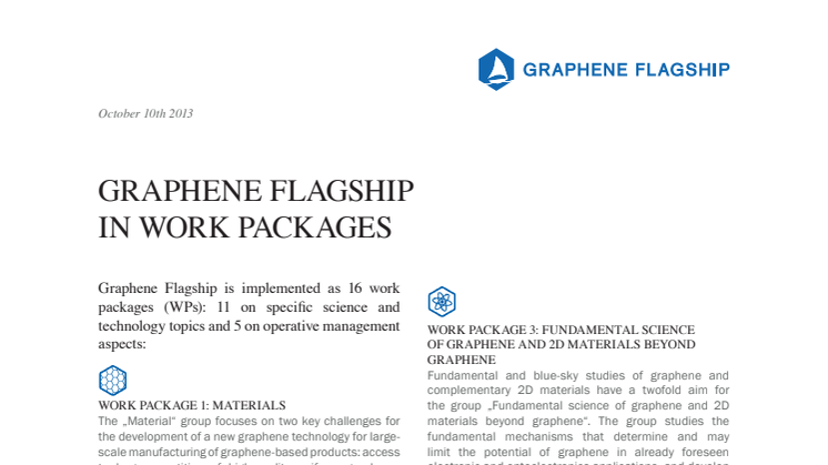 Graphene Flagship in work packages