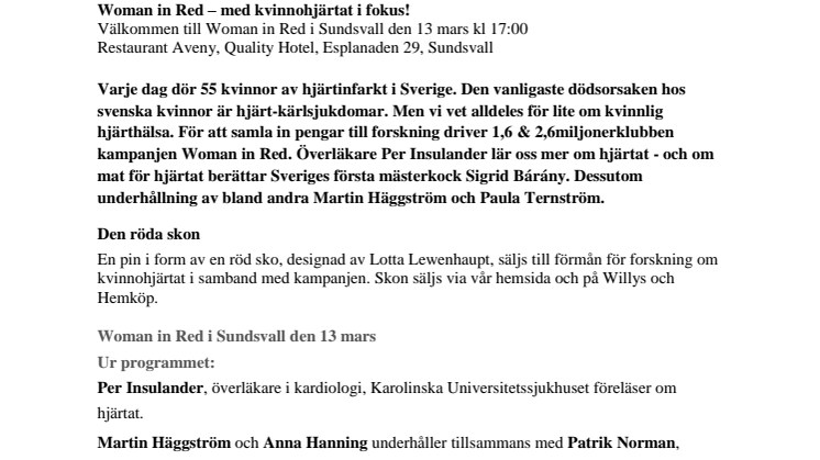 Woman in Red i Sundsvall 13 mars 