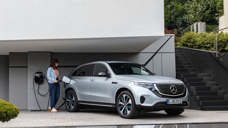 Helelektriska suven Mercedes-Benz EQC 400 visas på eCarExpo.