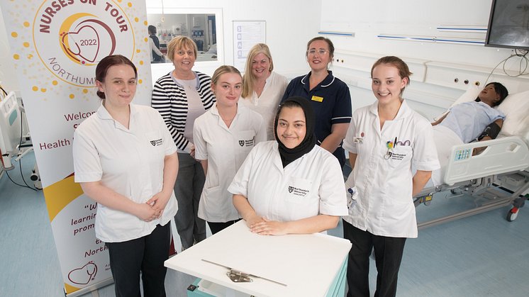 L-R Rebecca Stewart; Sue Tweddell; Mia Easthope, Tracy Ord, Sumaiya Miah, Joanna Vintis and Amy Barlow