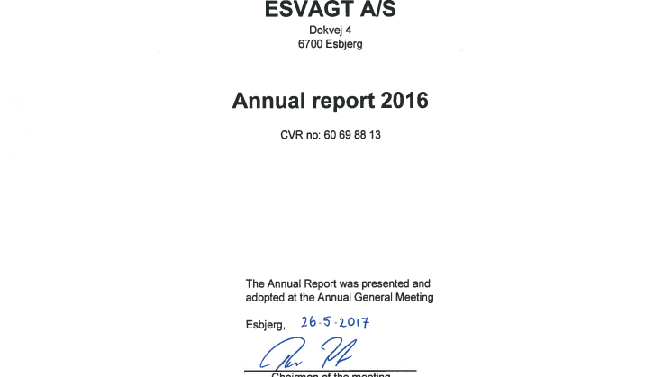 ESVAGT Annual Report 2016
