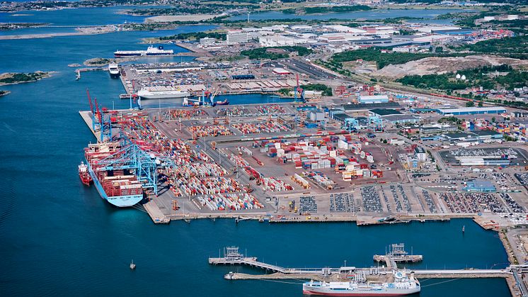 In 2018, 753,000 containers (TEU) were handled at the Port of Gothenburg. Photo: Gothenburg Port Authority.
