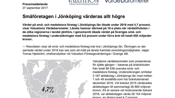 Värdebarometern 2017 Jönköpings län