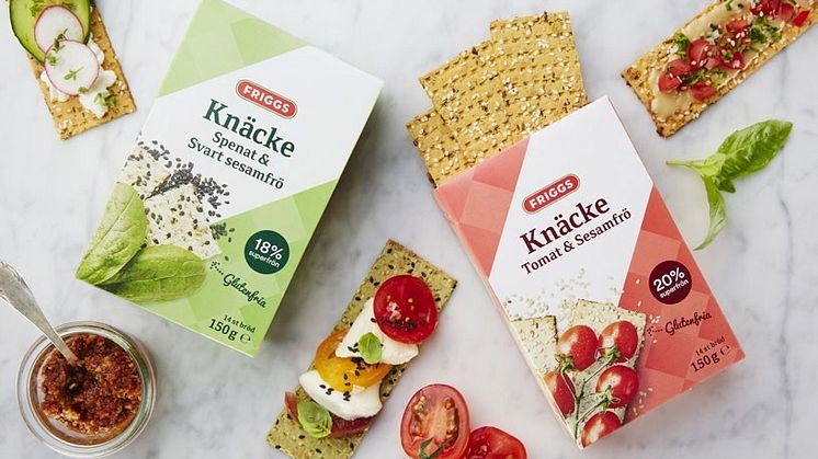 Nyhet från Friggs: Glutenfritt knäcke med grönsaker och superfrön