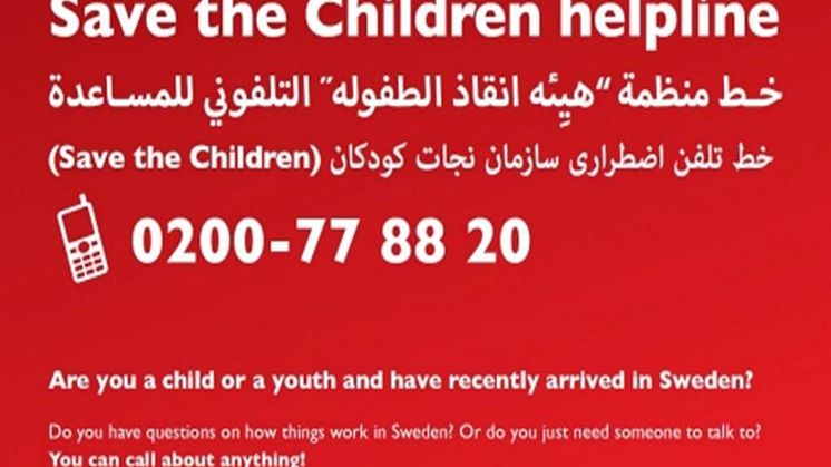 Ett år med Rädda Barnens stödlinje för nyanlända barn i Sverige: Det här frågar barnen om.
